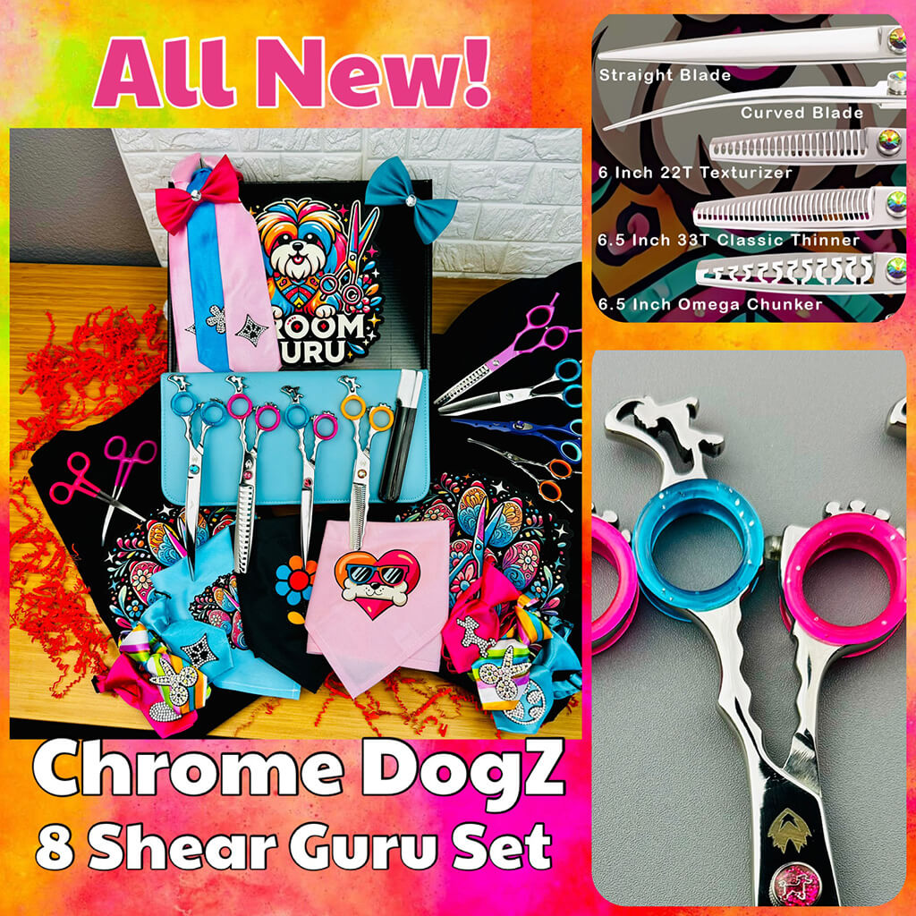 Grandmaster Guru 24 Shear Set  Friday 24 Shears Groom Guru Chrome DogZ Set🦴FREE US & Canada Shipping Code "FREESHIP"