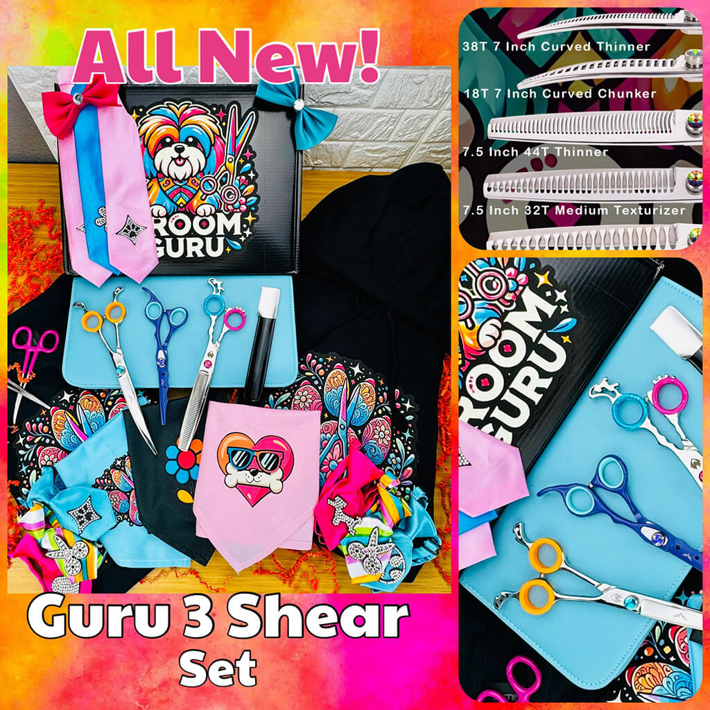 The All New 3 Shears Groom Guru Chrome Set