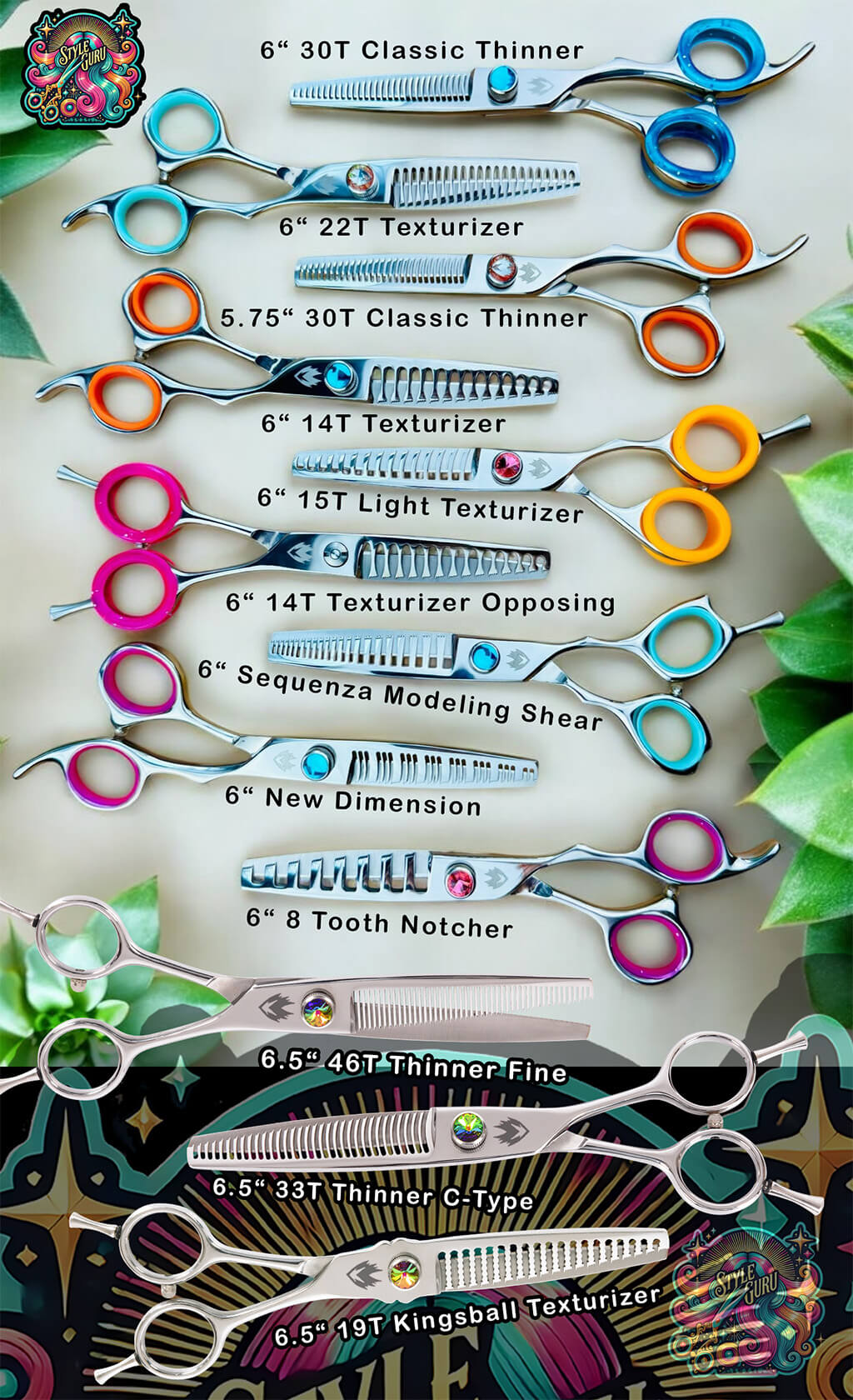 The All New Black Friday 4 Shears Style Guru Set For Hair Stylist🦴FREE US & Canada Shipping Code 