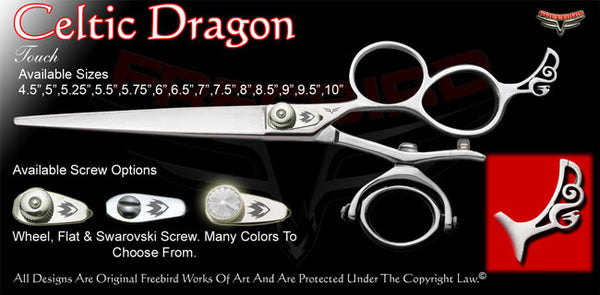 Celtic Dragon 3 Hole Double V Swivel Touch Grooming Shears