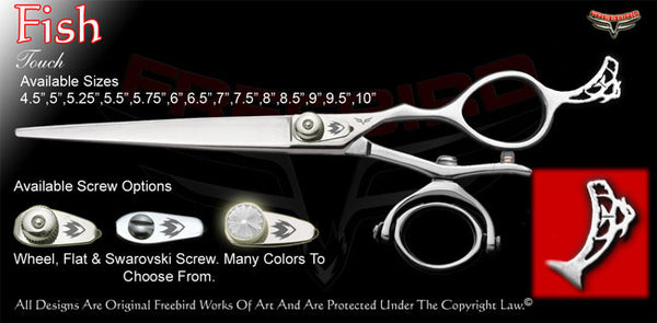 Fish Double V Swivel Touch Grooming Shears