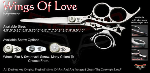 Wings Of Love 3 Hole Double Swivel Thumb Signature Hair Shears